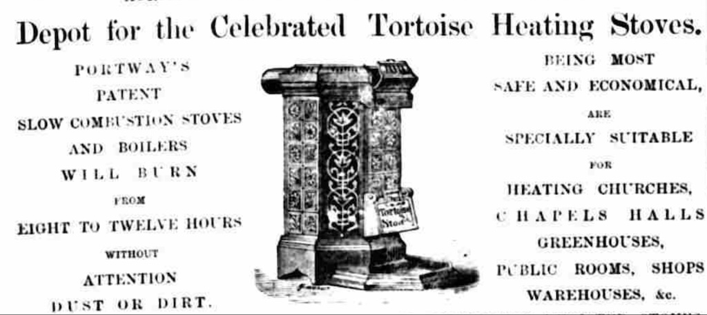 Advert for a stove similar to that photographed in Ilmer church